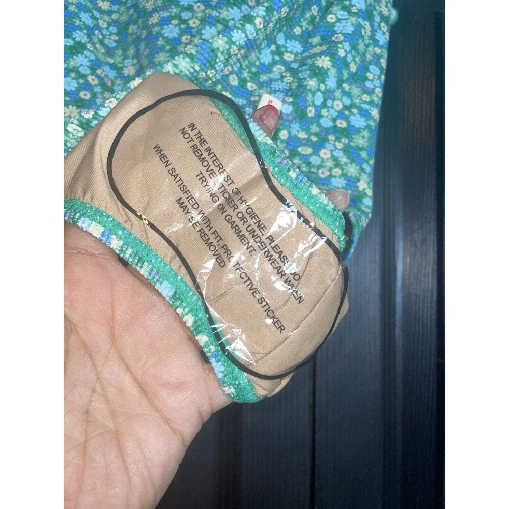 Tiny Cottons Green Ditsy Floral Ruffle One Piece Swimsuit Girls 10Y 140/64